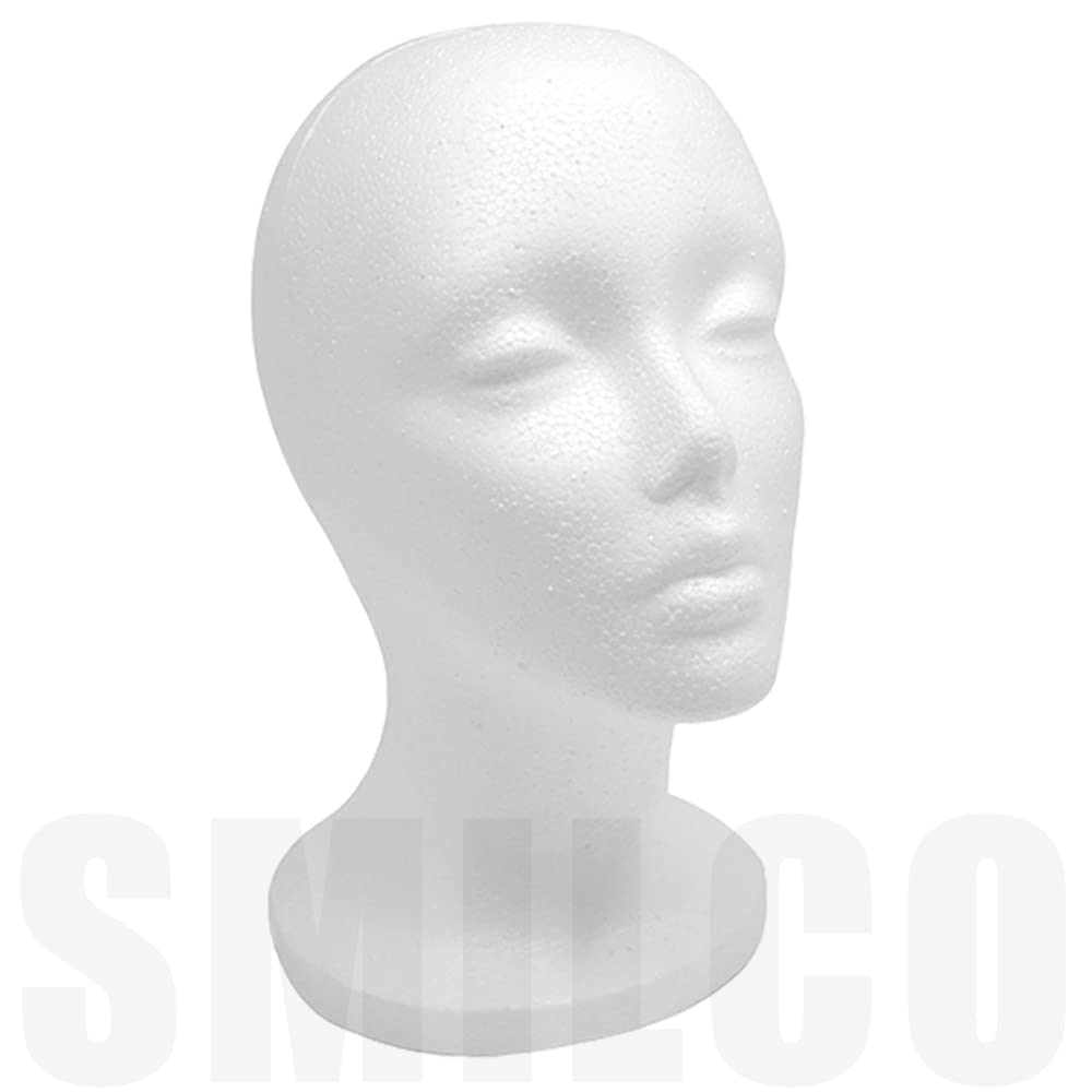 12" 3 Pcs Foam Wig Head Tall Female Foam Mannequin Wig Stand and Holder for Style Model And Disp...