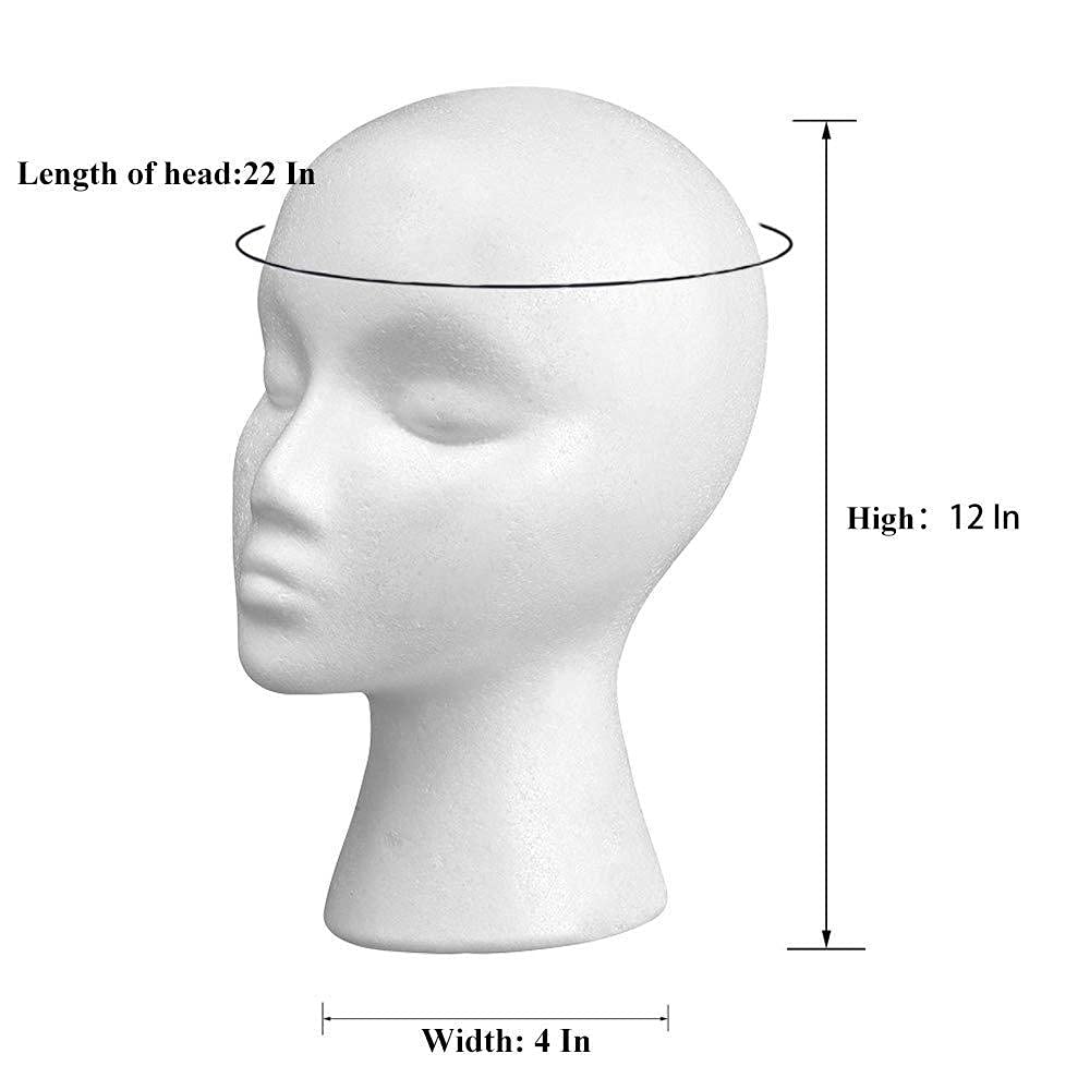 11" 3 Pcs Wig Head Tall Female Foam Mannequin Wig Stand and Holder for Style Model And Display H...