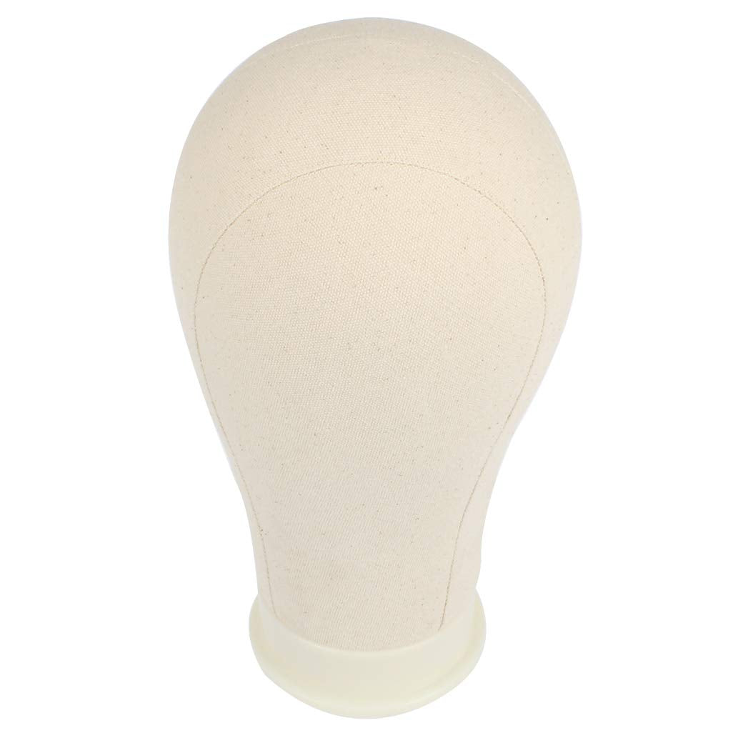 Leeven 21"24" Poly Canvas Block Head Professional Mannequin Canvas Head for Making DryingStyling ...