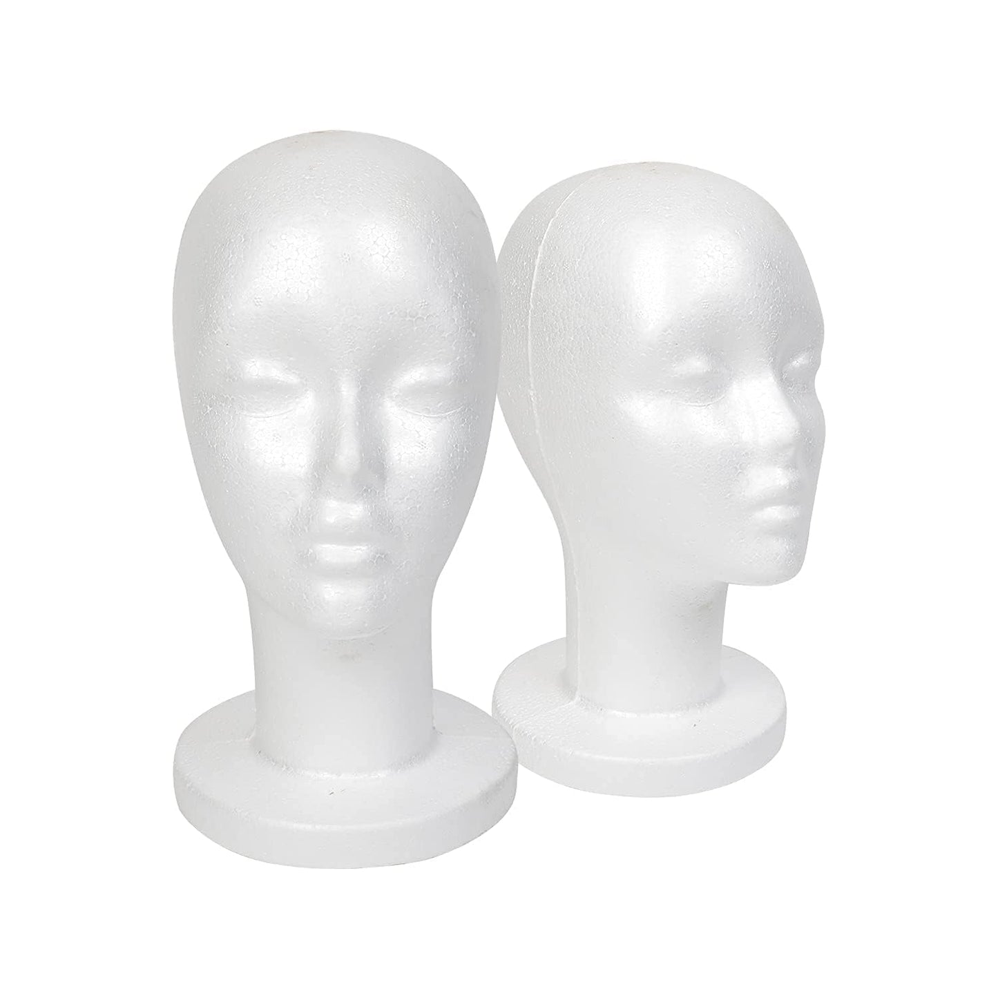 STUDIO LIMITED 114Inch Styrofoam Mannequin Head 2 Pack White Foam Wig Stand for Wigs Hats Masks ...