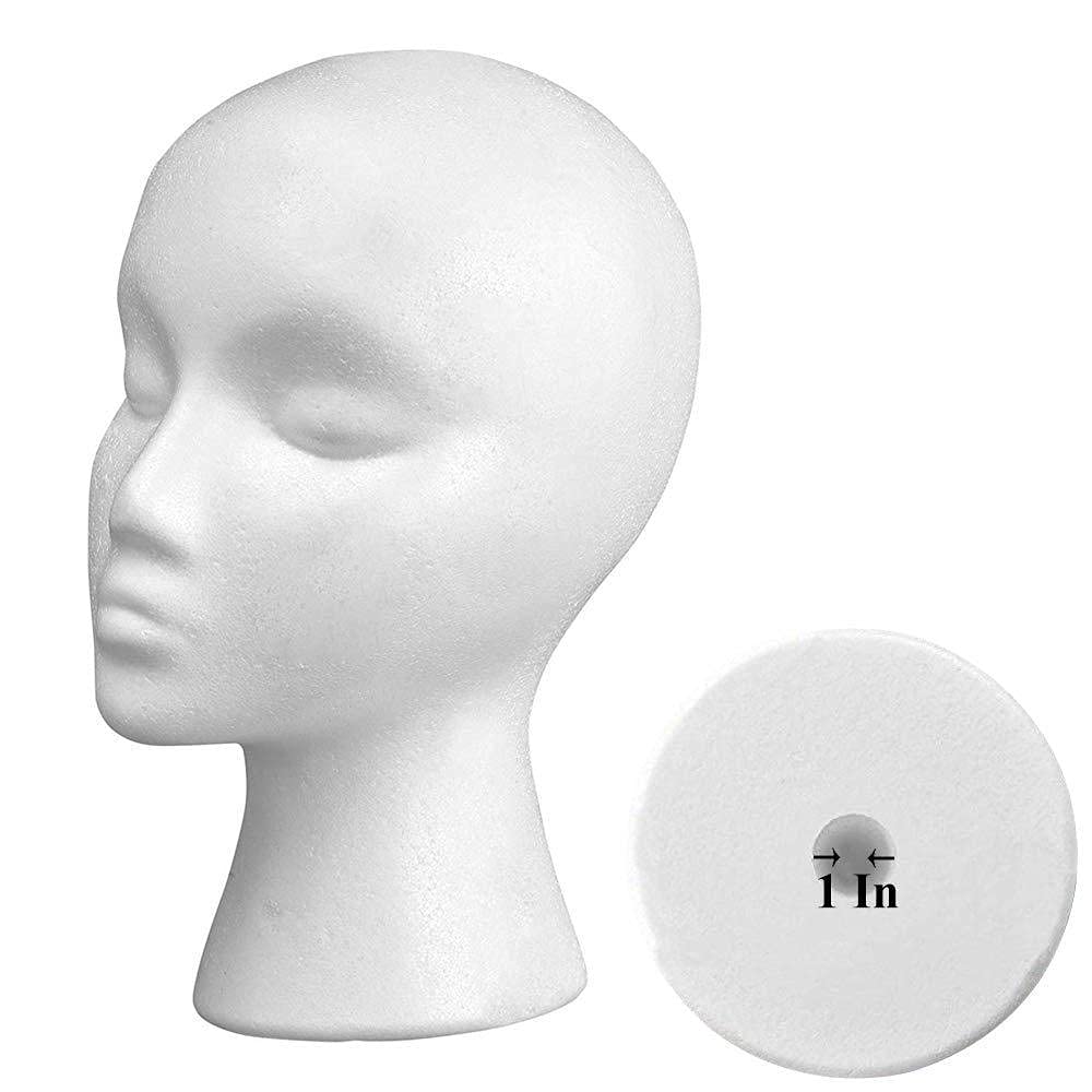 11" 3 Pcs Wig Head Tall Female Foam Mannequin Wig Stand and Holder for Style Model And Display H...