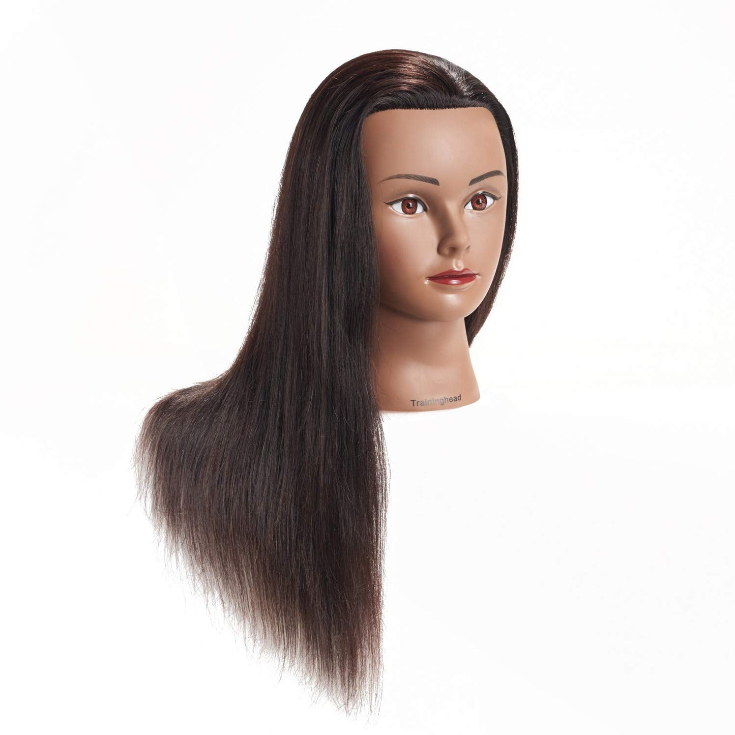 2022" 100 Human Hair Mannequin Head Training Head Cosmetology Manikin Head Doll Head with Free Cl...