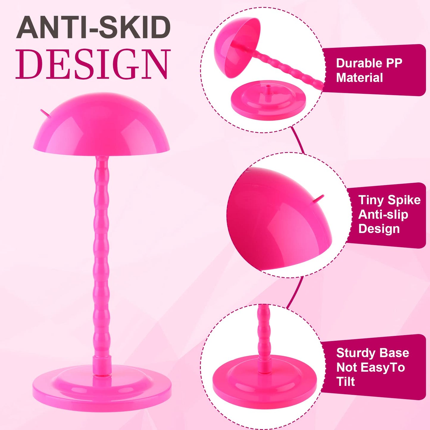 8 Pieces Wig Head Stand for Multiple Wigs Mannequin Head 138 Inch Portable Hat Display Stand Trav...