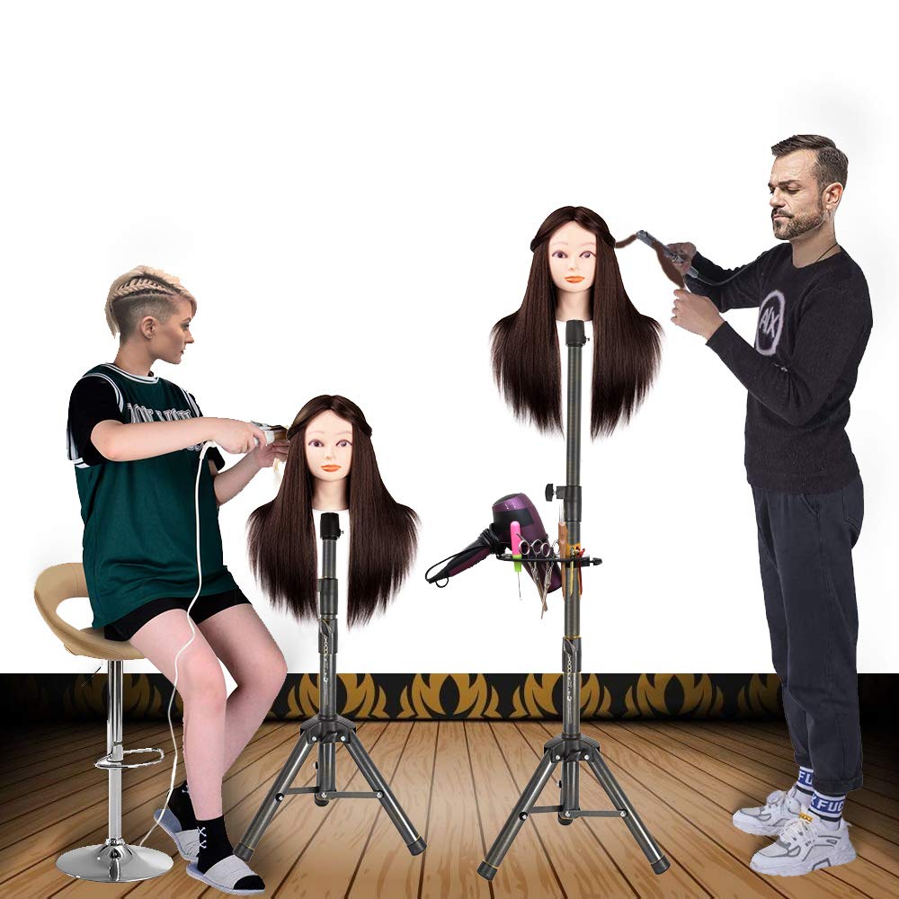 Wig Stand Tripod 55 Inch Metal Wig Mannequin Head Tripod Stand For Hairdressing Training Head Adj...