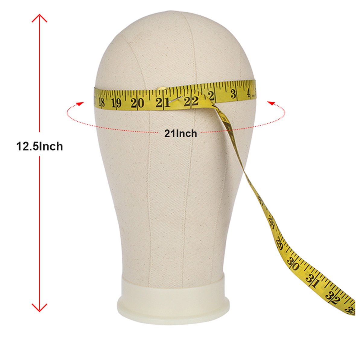 Leeven 21"24" Canvas Block Head for Making Wig Mannequin Head With T Pins and Clamp stand for Wig...