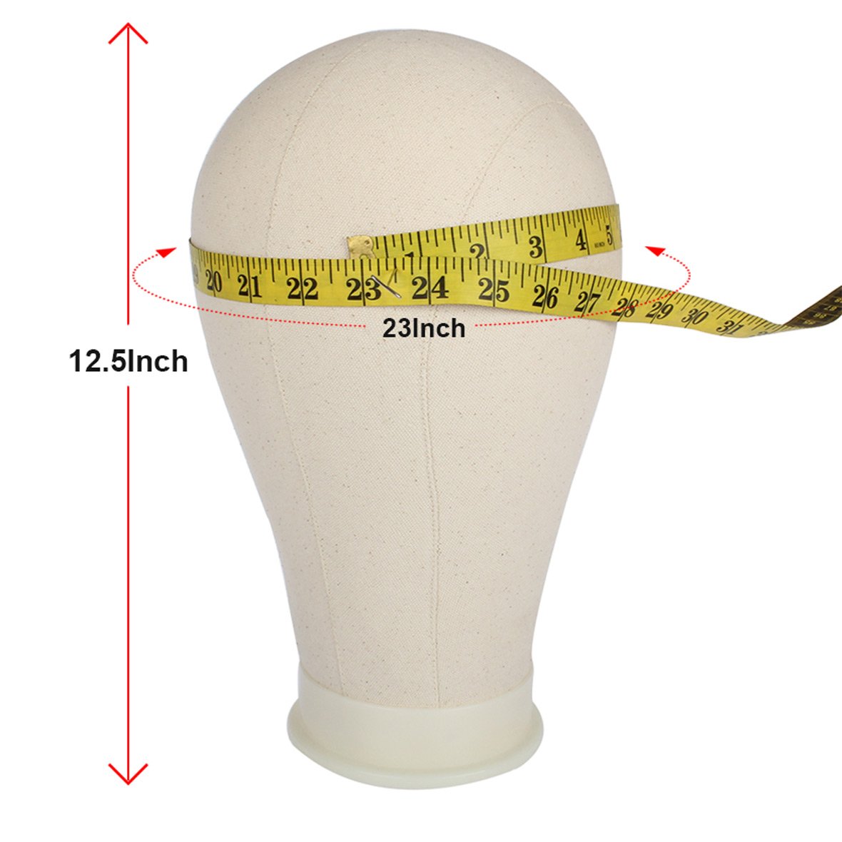 Leeven 21"24" Canvas Wig Head Poly Manikin Head for Making Wigs Professional Mannequin Head with ...