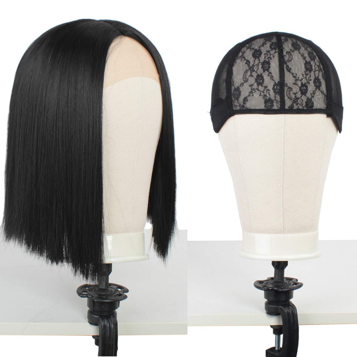 Leeven 21"24" Canvas Wig Head Poly Manikin Head for Making Wigs Professional Mannequin Head with ...