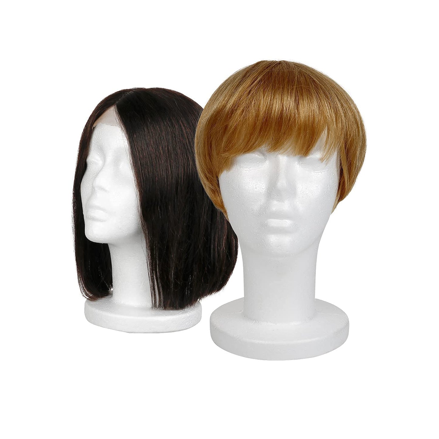 STUDIO LIMITED 114Inch Styrofoam Mannequin Head 3 Pack White Foam Wig Stand for Wigs Hats Masks ...
