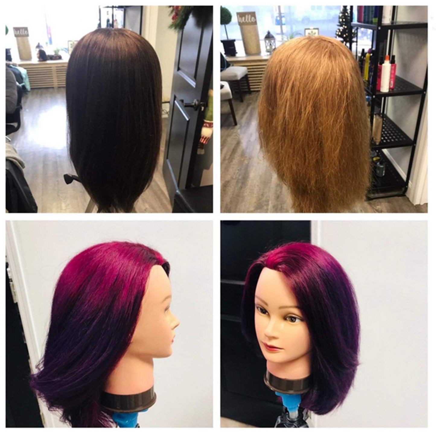 Traininghead 2022" Female 100 Human Hair Mannequin Head Hair Styling Training Head Cosmetology Ma...
