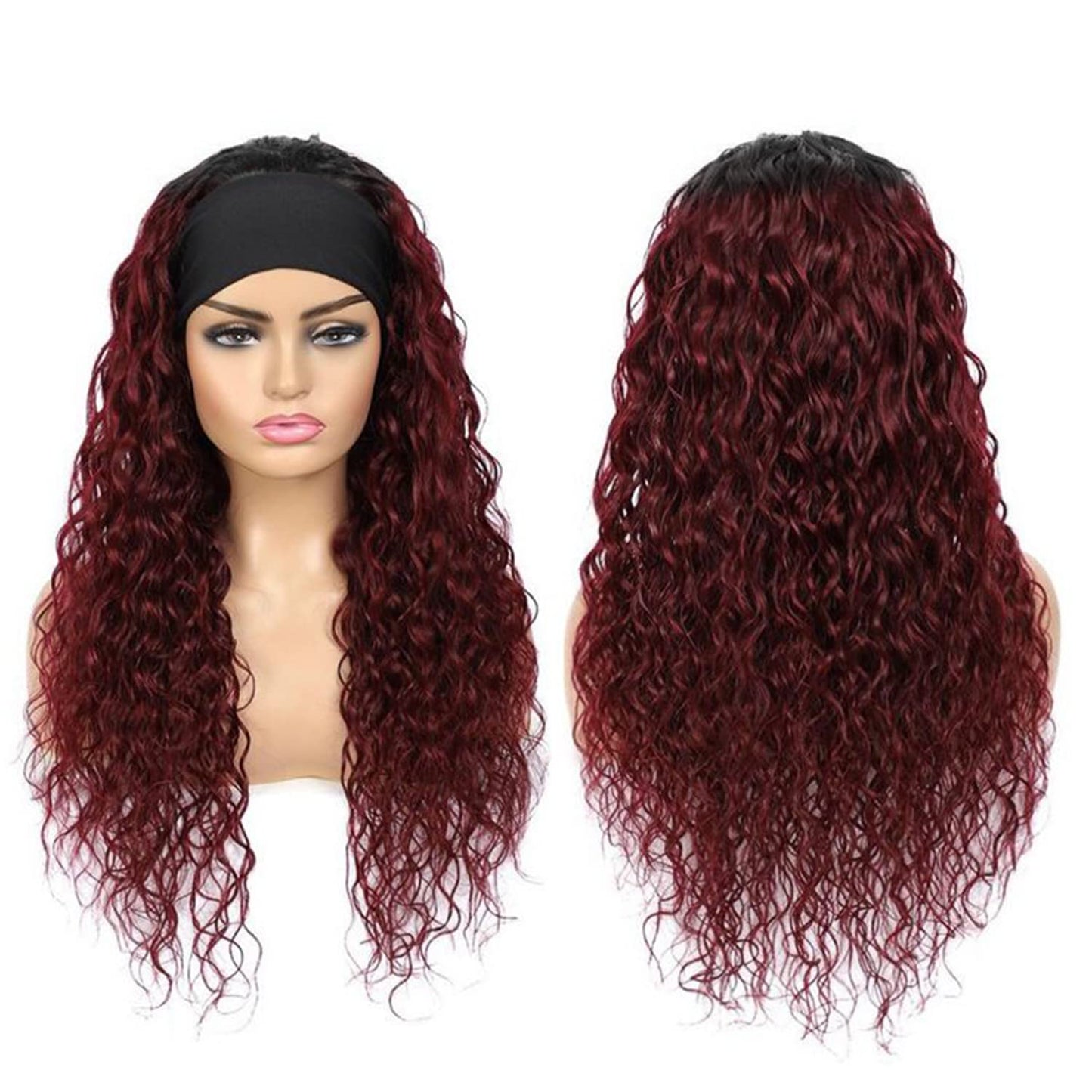 Aiterina Headband Wig deep wave human hair wigs for Black Women Brazilian Remy Hair Glueless Non ...