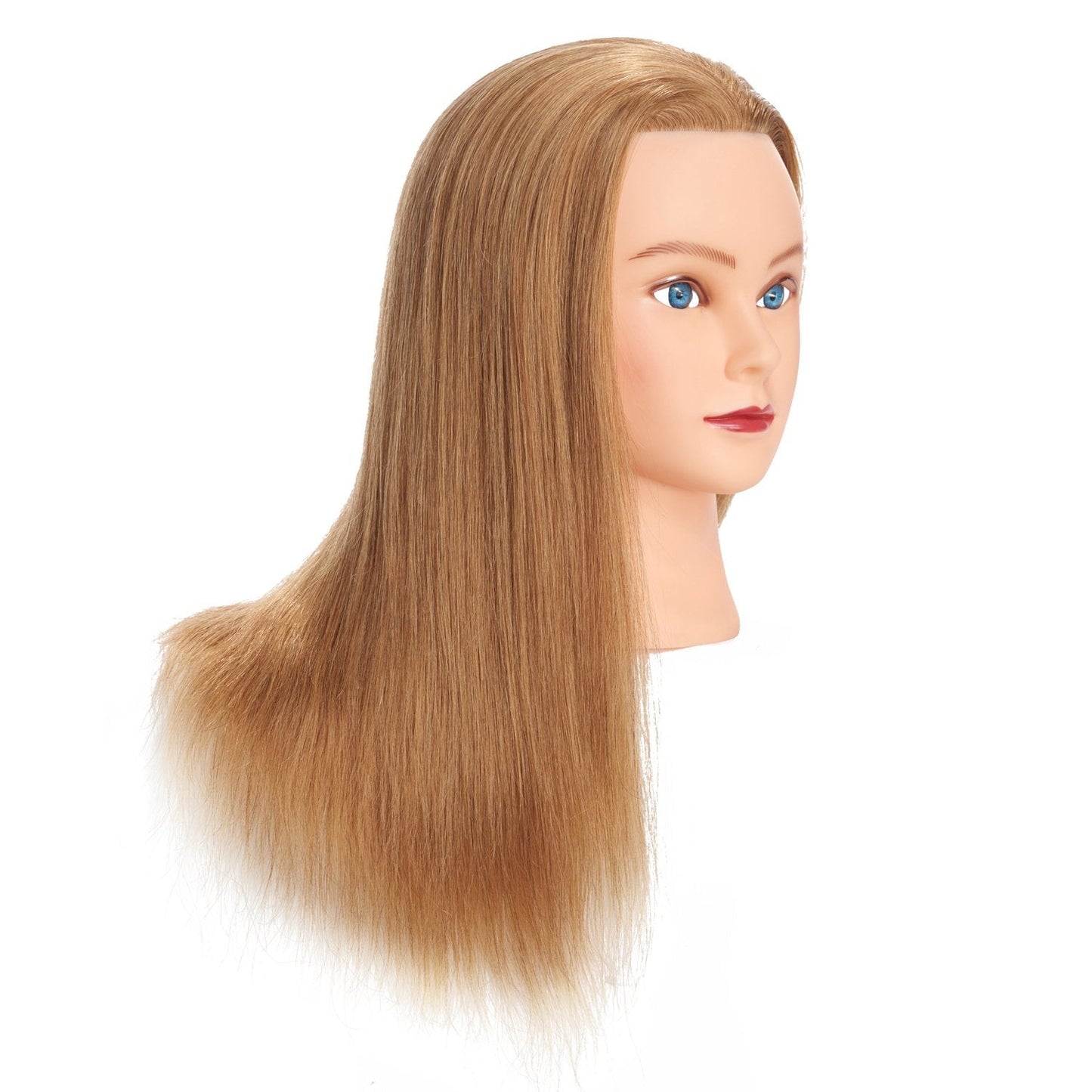 2022" 100 Human Hair Mannequin Head Training Head Cosmetology Manikin with Free Clamp Stand Blonde