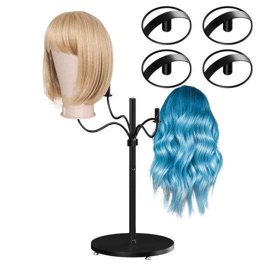 Lhysn Wig Stands  Multiple Wig Hanger Display Rack Holder Storage Organizer for Mannequin Head Me...