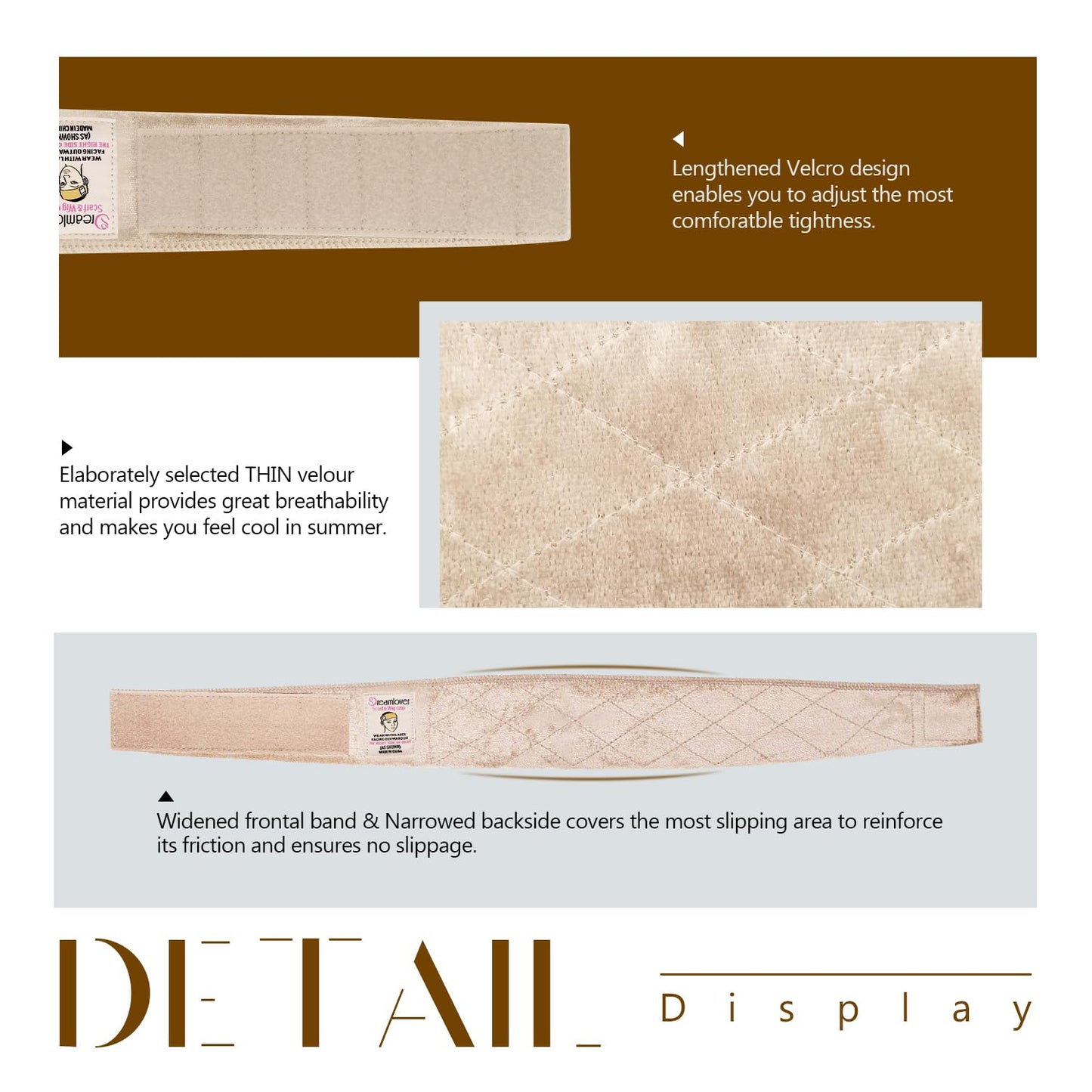 Dreamlover Wig Grip Band for Women Nude 2 Pieces