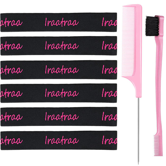 Iraatraa 6 Pcs Elastic Wig Band Set  Lace Melting Bands For Lace Front Wigs Keeping Wigs In Place...