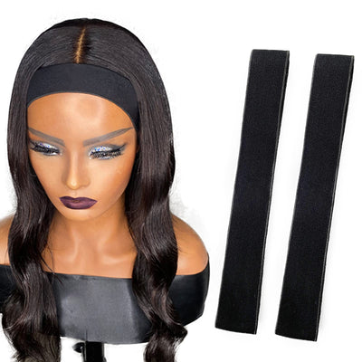 Atimiaza 2 Pcs Elastic Bands for Wig Lace Melting Edge Wrap to Lay Edges Black Pack of 2
