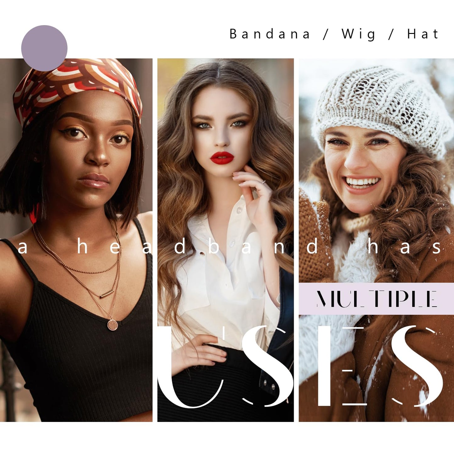 Dreamlover Wig Grip Band Headband for Keeping Wigs in Place Black 2 Pieces