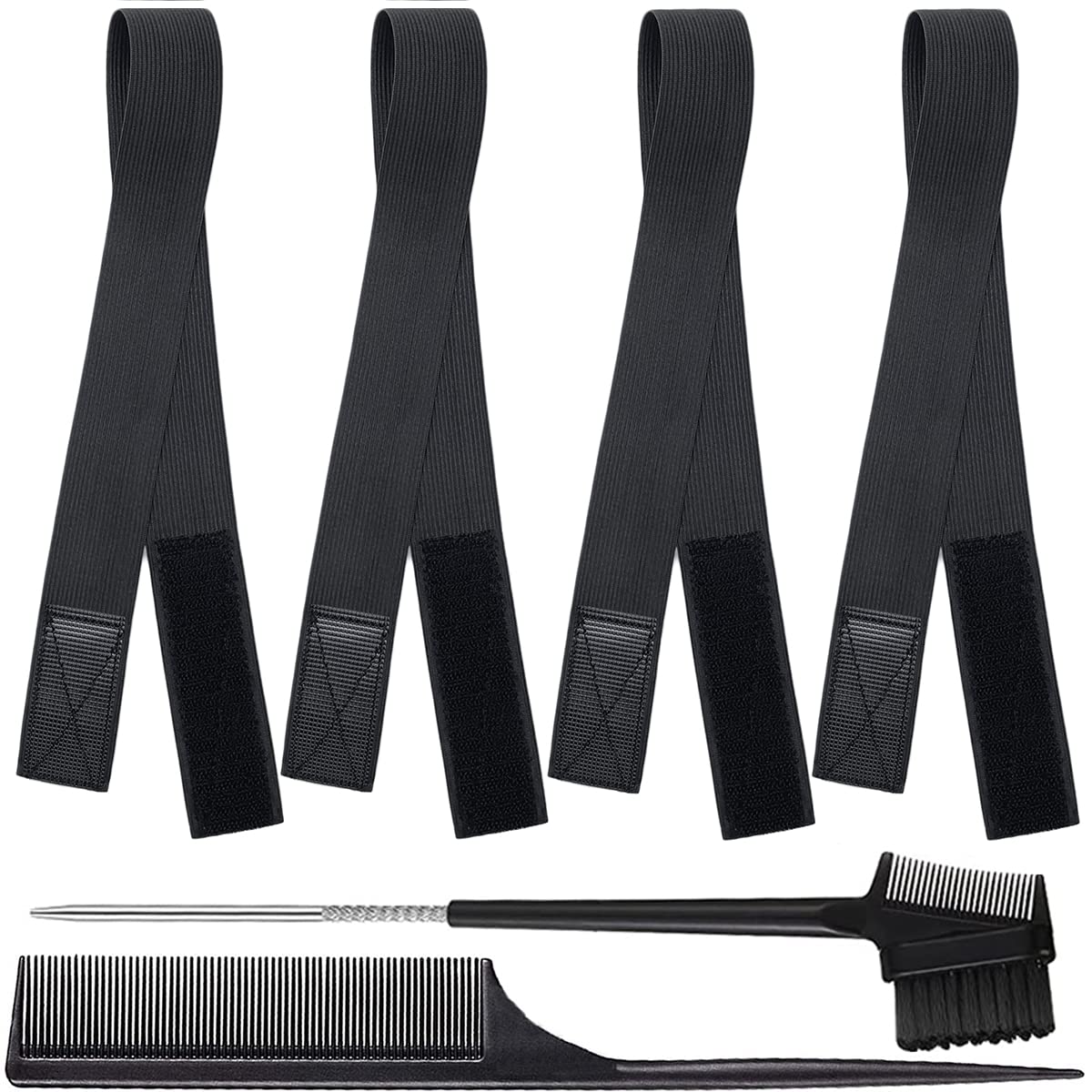 Adjustable Elastic Bands for Wigs and Lace Frontals  4 Pcs MeltResistant Grip Bands Edge Wraps to...