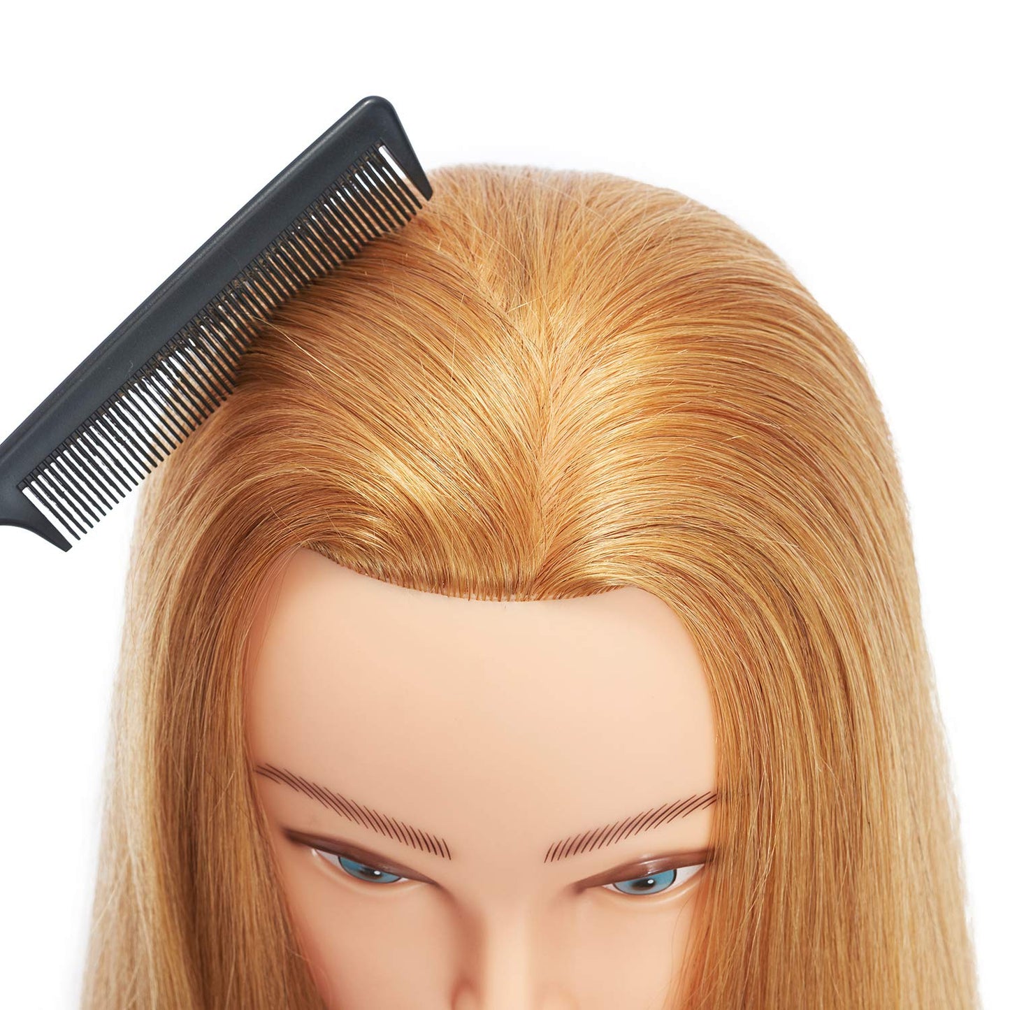 Traininghead 100 Human Hair Mannequin Head Hairdresser Training Head Cosmetology Manikin Head Dol...