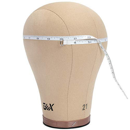 GEX 20"24" Cork Canvas Block Mannequin Head Wig Display Styling Head With Mount Hole Light Brown ...