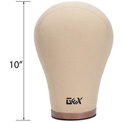 GEX 20"24" Cork Canvas Block Head Mannequin Head Wig Display Styling Head With Mount Hole Light B...