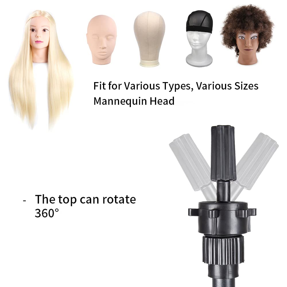 MINI Wig Stand Tripod 25 Inch Adjustable Mannequin Head Stand Wig Head Stand for Training Heads A...