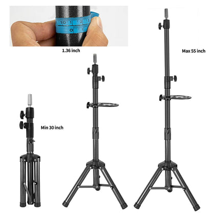 Wig Stand Tripod 55 Inch Metal Wig Mannequin Head Tripod Stand For Hairdressing Training Head Adj...