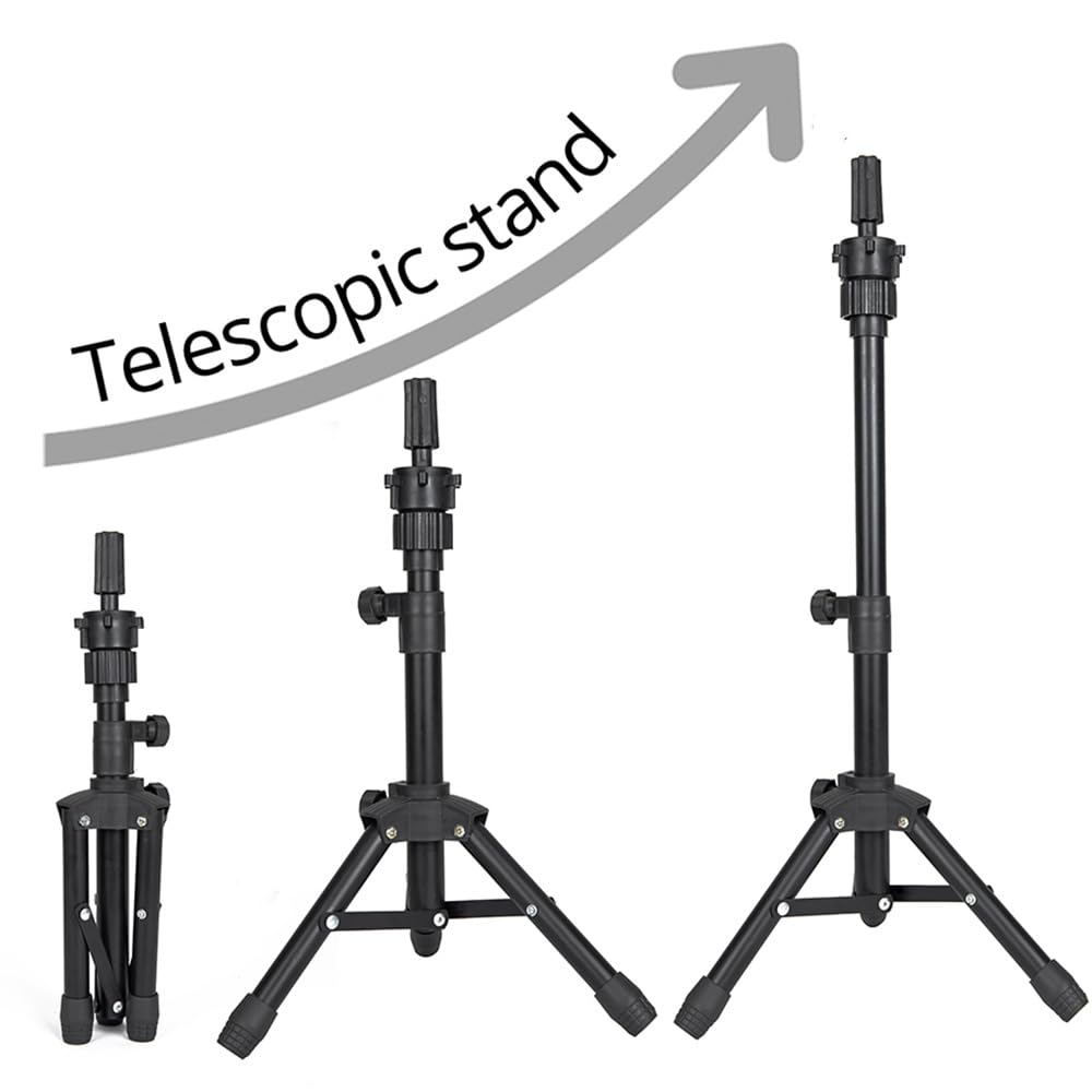 MINI Wig Stand Tripod 25 Inch Adjustable Mannequin Head Stand Wig Head Stand for Training Heads A...