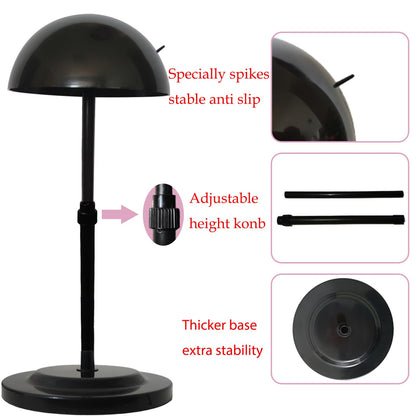 Wig Stand 1PC Adjustable Height Black Plastic Wig Head Stand Portable Wig Holder Stands NonSlip W...