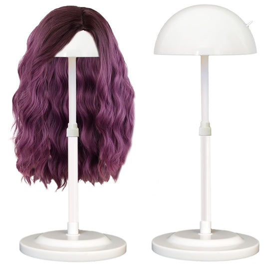 Wig Stand 1PC Adjustable Height White Plastic Wig Head Stand Portable Wig Holder Stands NonSlip W...