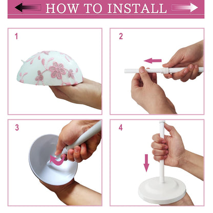 Wig Stand White 1PC Adjustable Height Portable Wig Holder Stands NonSlip Wig Head Holders Sturdy ...