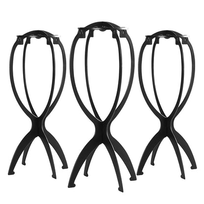 Dreamlover Wig Stand Wig Head Stand Wig Holder for Multiple Wigs Black 3 Pack