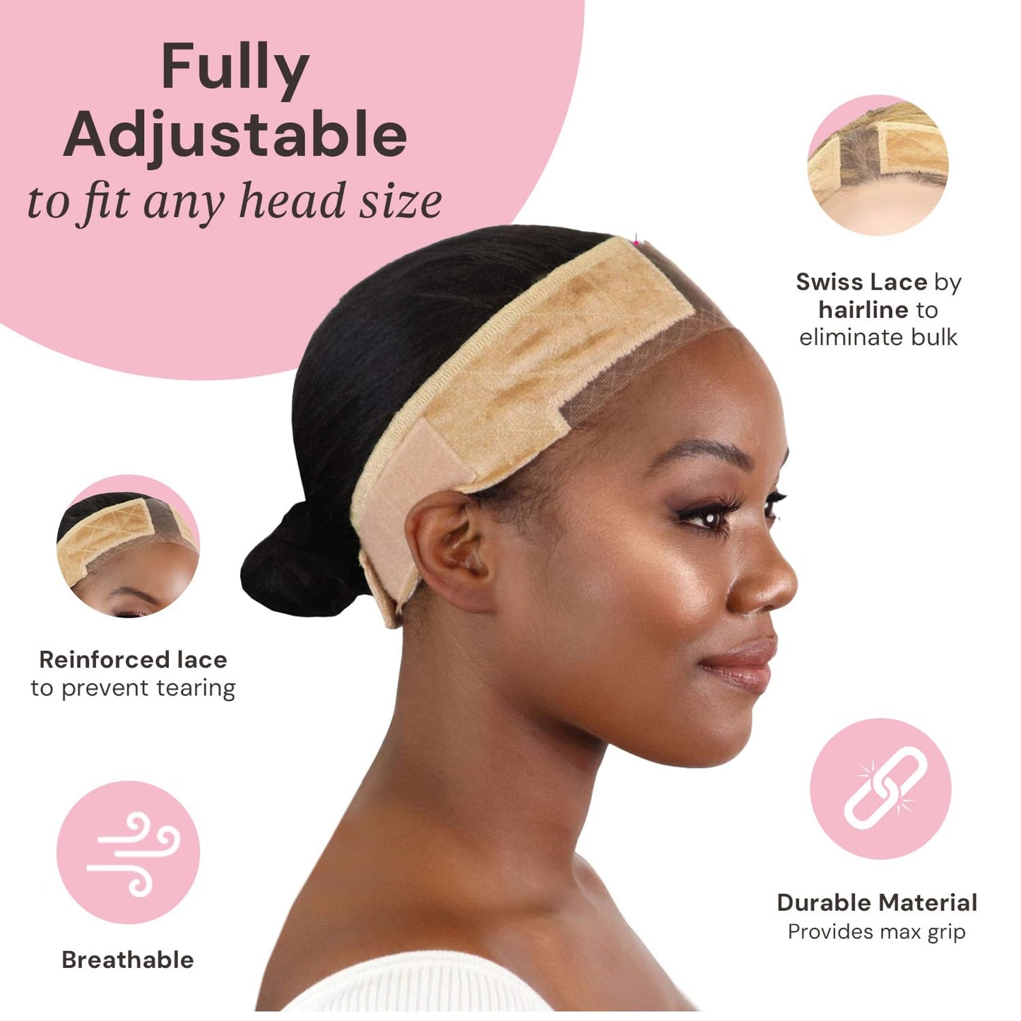 MILANO COLLECTION Wigrip Premium Lace Wig Band for Women Fully Adjustable  Reinforced Lace Wig Gr...