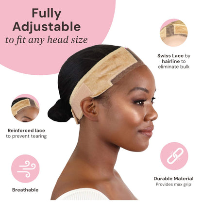 MILANO COLLECTION Wigrip Premium Lace Wig Band for Women Fully Adjustable  Reinforced Lace Wig Gr...