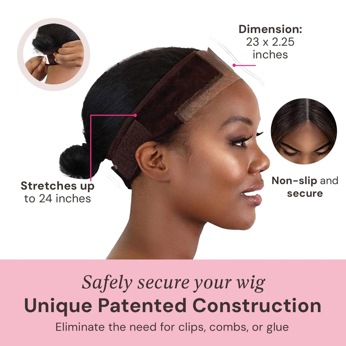 MILANO COLLECTION Lace WiGrip  Lace WigCap Combo Premium Lace Wig Cap  Wig Band for Women Adjusta...