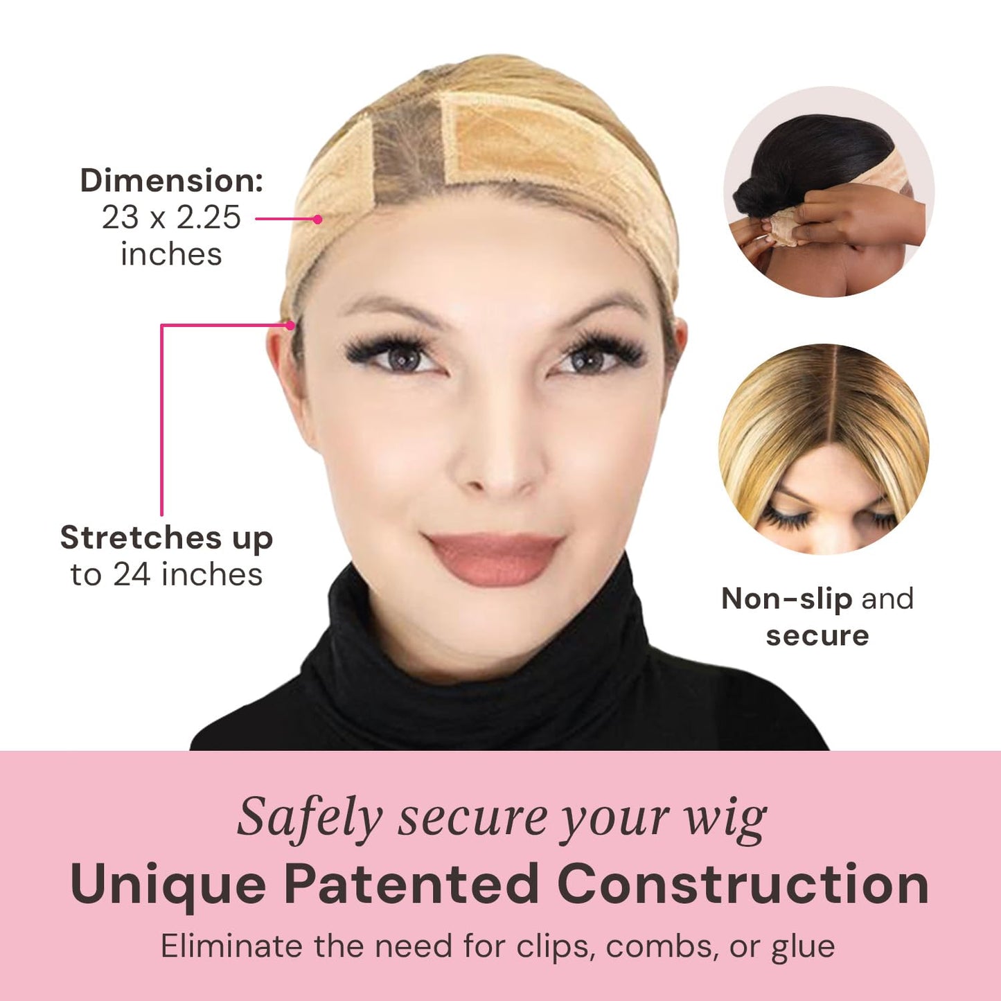 MILANO COLLECTION Wigrip Premium Lace Wig Band for Women Fully Adjustable  Reinforced Lace Wig Gr...