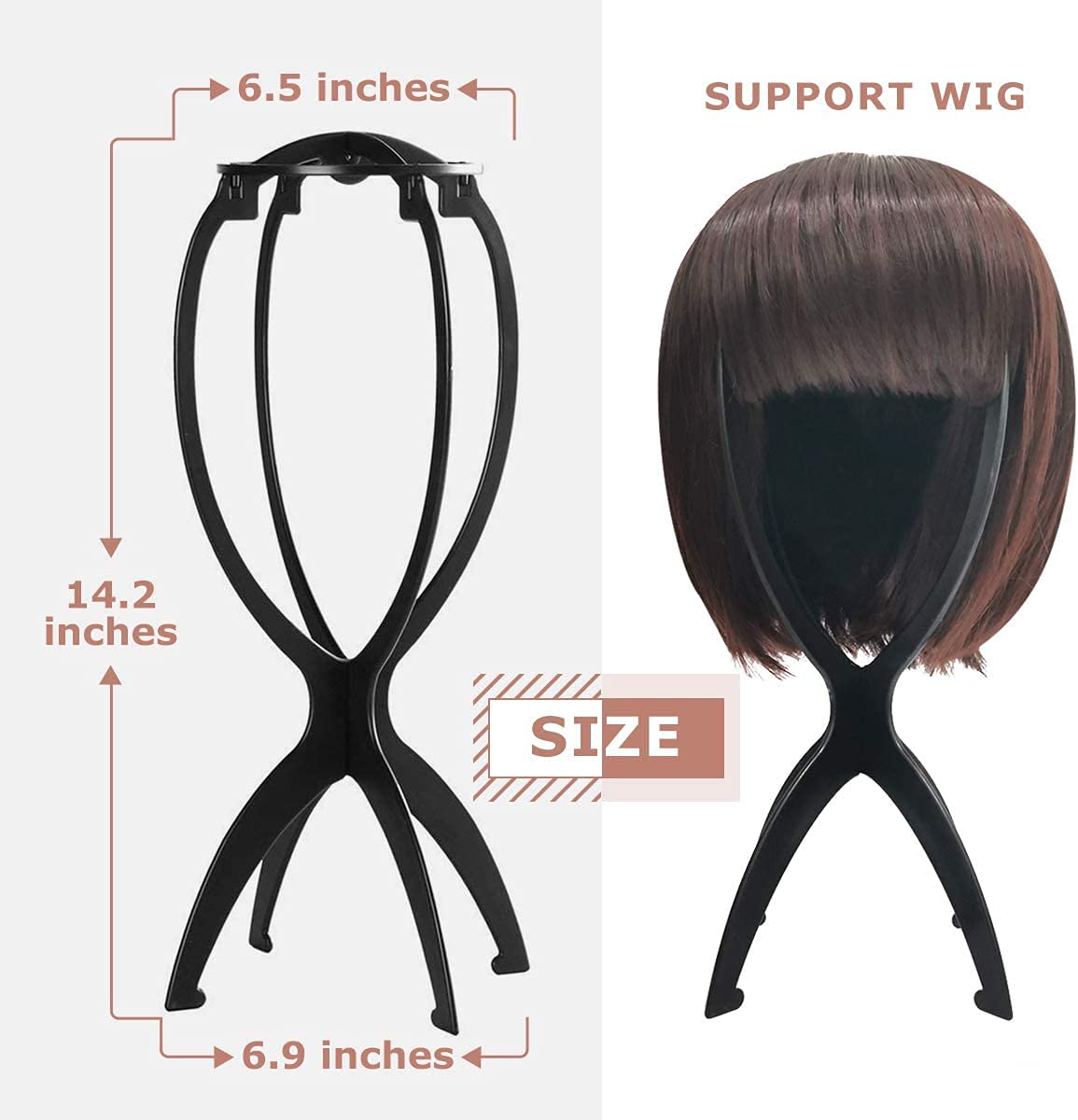 Dreamlover Wig Stand Wig Head Stand Wig Holder for Multiple Wigs Black 3 Pack