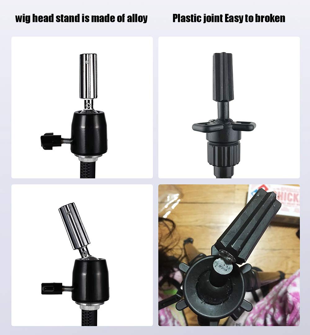 Veloura Wigz Wig Stand Tripod with NonSlip Base Adjustable Mannequin Head Stand with Hook Heavy Du...