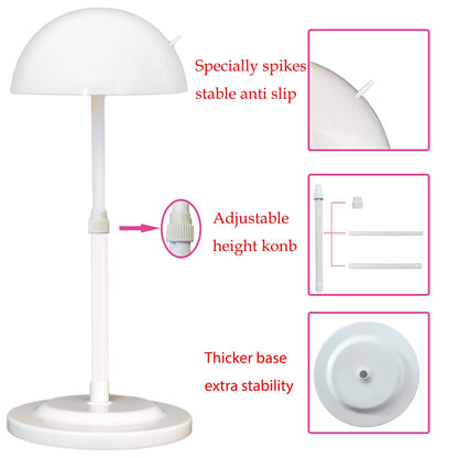 Wig Stand 1PC Adjustable Height White Plastic Wig Head Stand Portable Wig Holder Stands NonSlip W...
