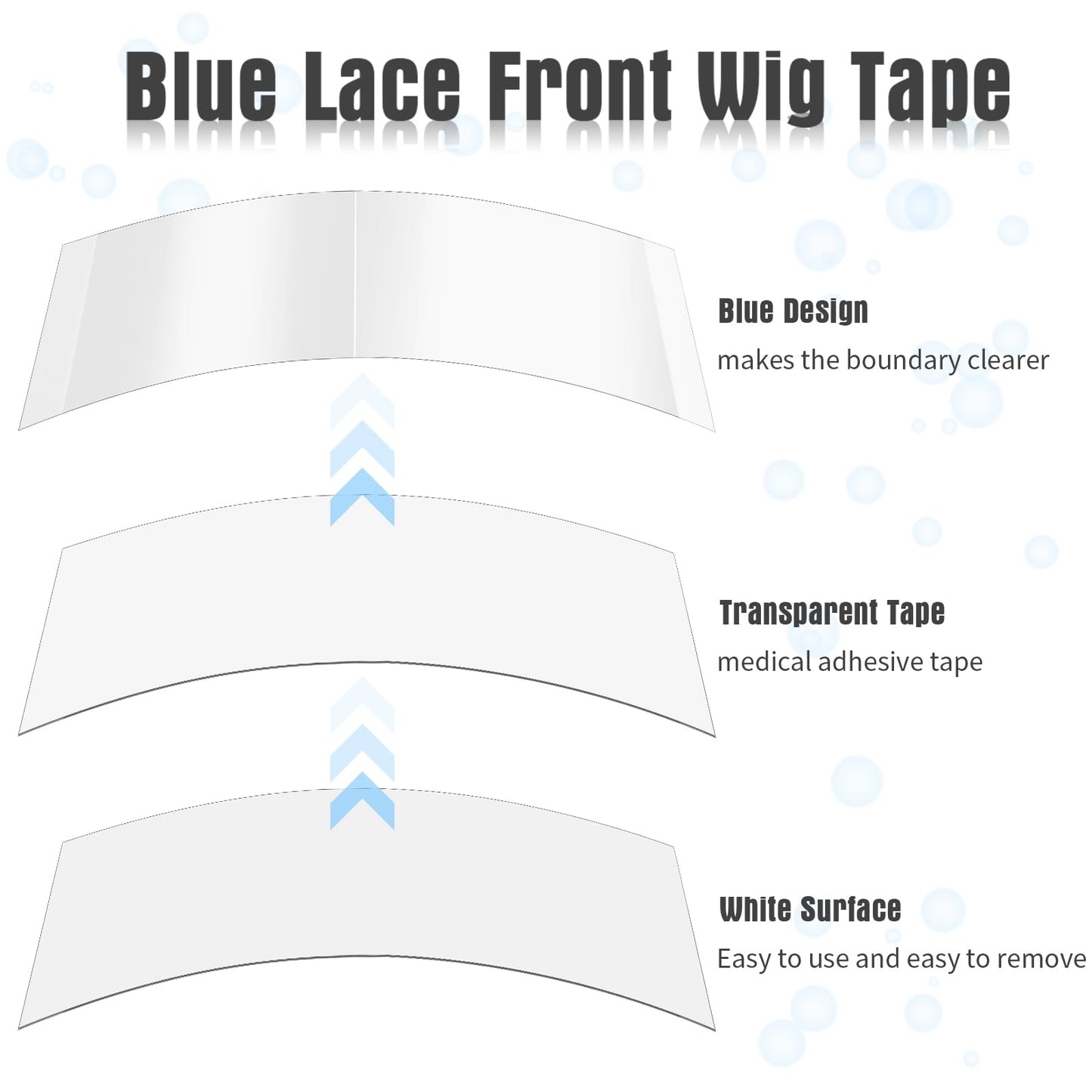 Maitys 120 Pieces Lace Front Wig Tape Double Sided Adhesive Waterproof Cshaped for Long Short No ...