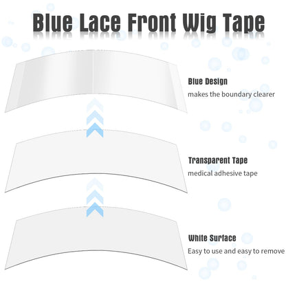 Maitys 120 Pieces Lace Front Wig Tape Double Sided Adhesive Waterproof Cshaped for Long Short No ...