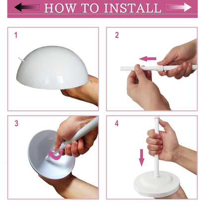 Wig Stand 1PC Adjustable Height White Plastic Wig Head Stand Portable Wig Holder Stands NonSlip W...