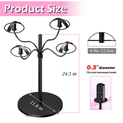 Lhysn Wig Stands  Multiple Wig Hanger Display Rack Holder Storage Organizer for Mannequin Head Me...
