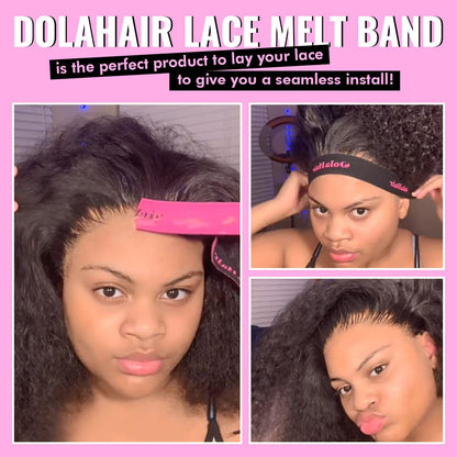Dolahair Lace Melting Band  Elastic Edge Wrap for Wigs 4PCS Bands to Lay and Hold Edges in Place