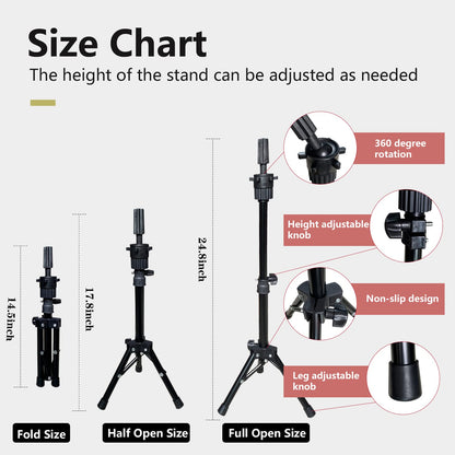 SZCY LLC 23 Inch Canvas Block Mannequin Head for Wigs Making Display with Wig Caps T Pins C Brist...