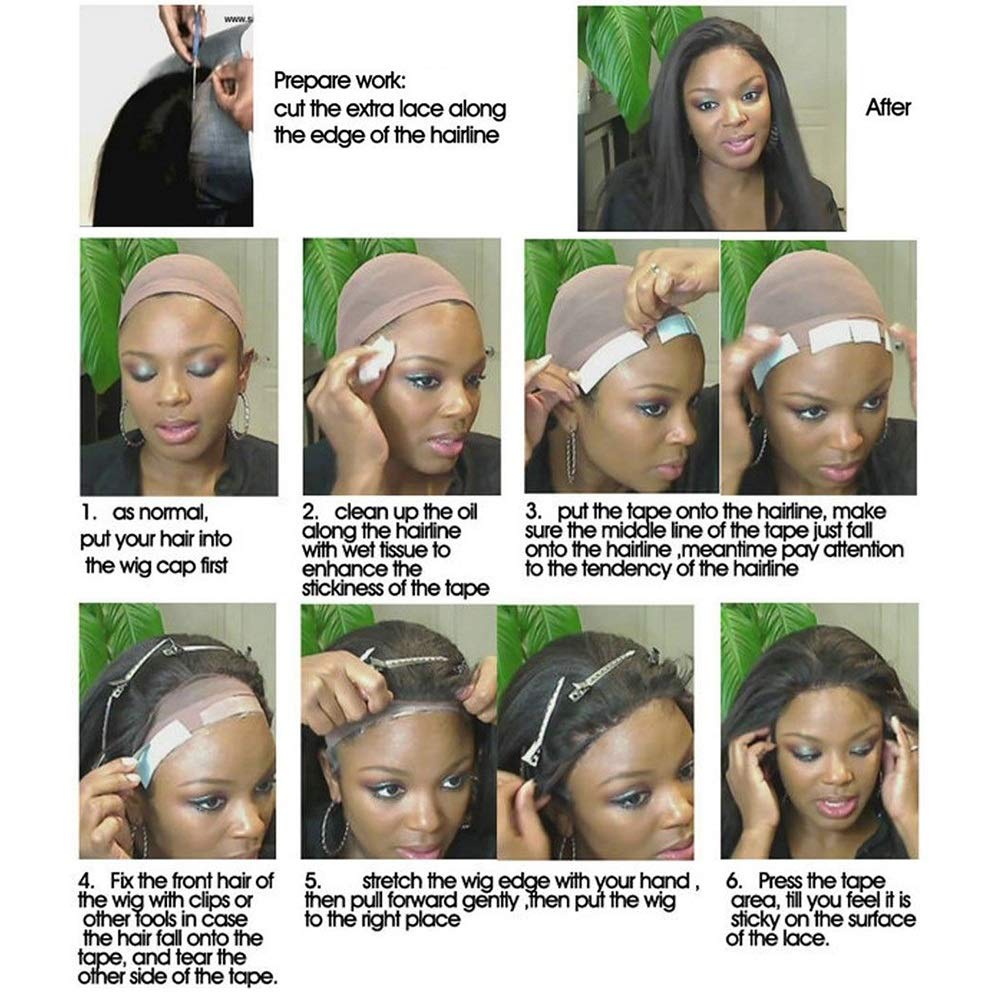 CREATE BEAUTY Lace Front Wig Tape  36 Pieces WaterProof Strong Adhesive Double Sided Lace Wigs Ta...