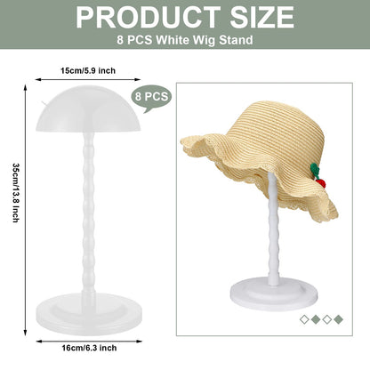 Reginary 8 Pieces Wig Head Stand for Multiple Wigs Mannequin Head 138 Inch Portable Hat Display S...