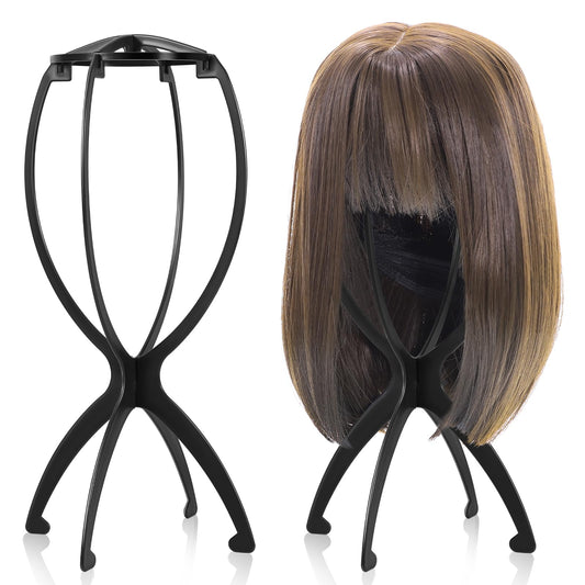 obeoby Wig Stand Portable Wig Holder Wig Head Stand for All Wigs Travel Wig Hair Stylist Gifts fo...