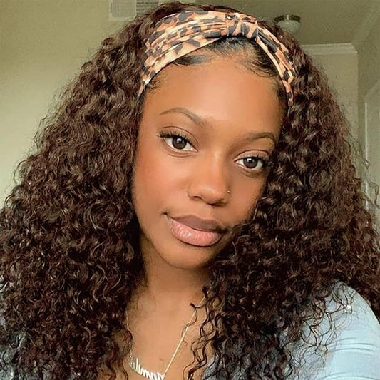 Aiterina Headband Wig Human Hair Headband Wig Deep Wave Human Hair Wigs for Black Women Glueless ...