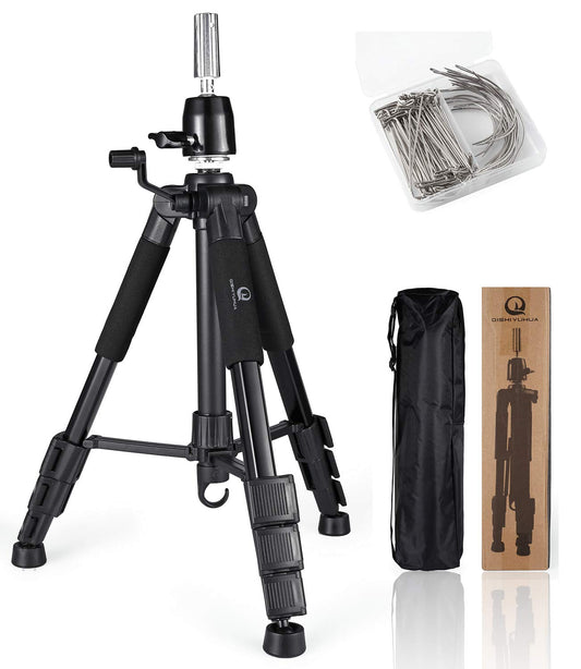 Veloura Wigz Wig Stand Tripod with NonSlip Base Adjustable Mannequin Head Stand with Hook Heavy Du...