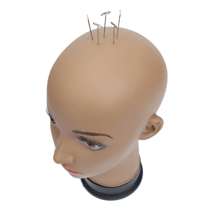 BHD BEAUTY Bald Mannequin Head Brown Female Professional Cosmetology for Wig Making Display wigs ...